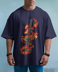 Rengoku Flame Men's Oversized Classic T-shirt | Demon Slayer | Teeyatra | Anime