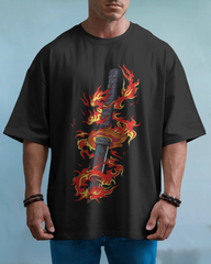 Rengoku Flame Oversized Classic T-shirt | Demon Slayer | Teeyatra | Anime