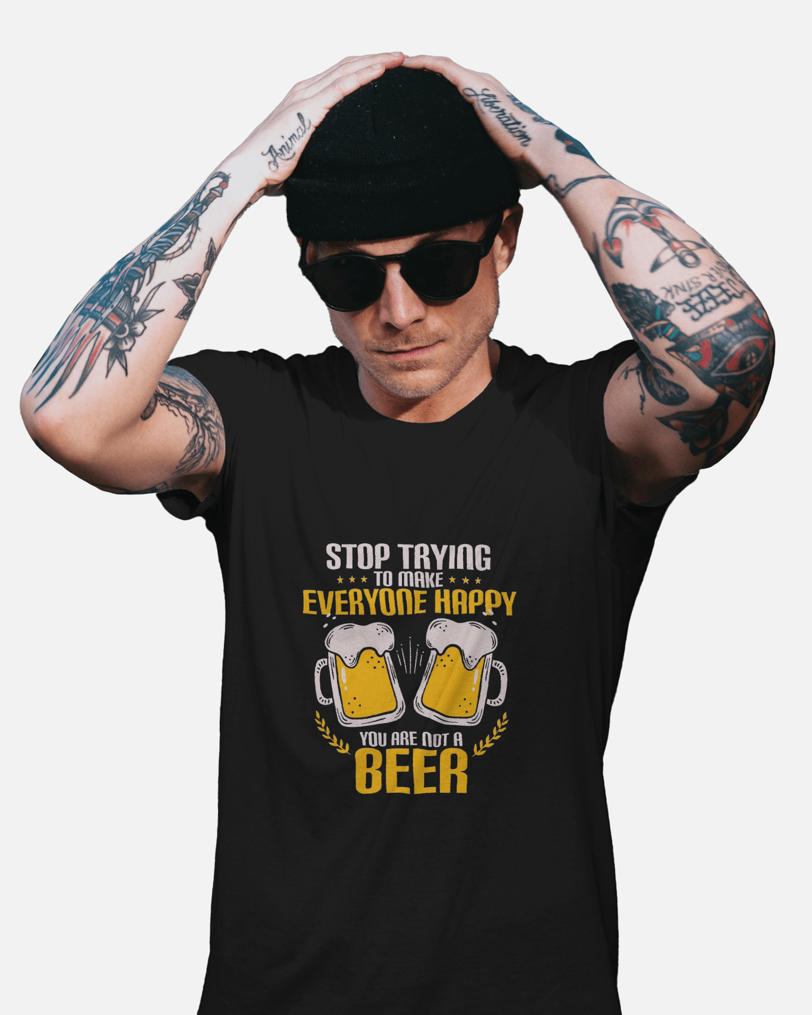 Brew-tifully Sarcastic Men's Classic Crew T-Shirt | Teeyatra | Abstract