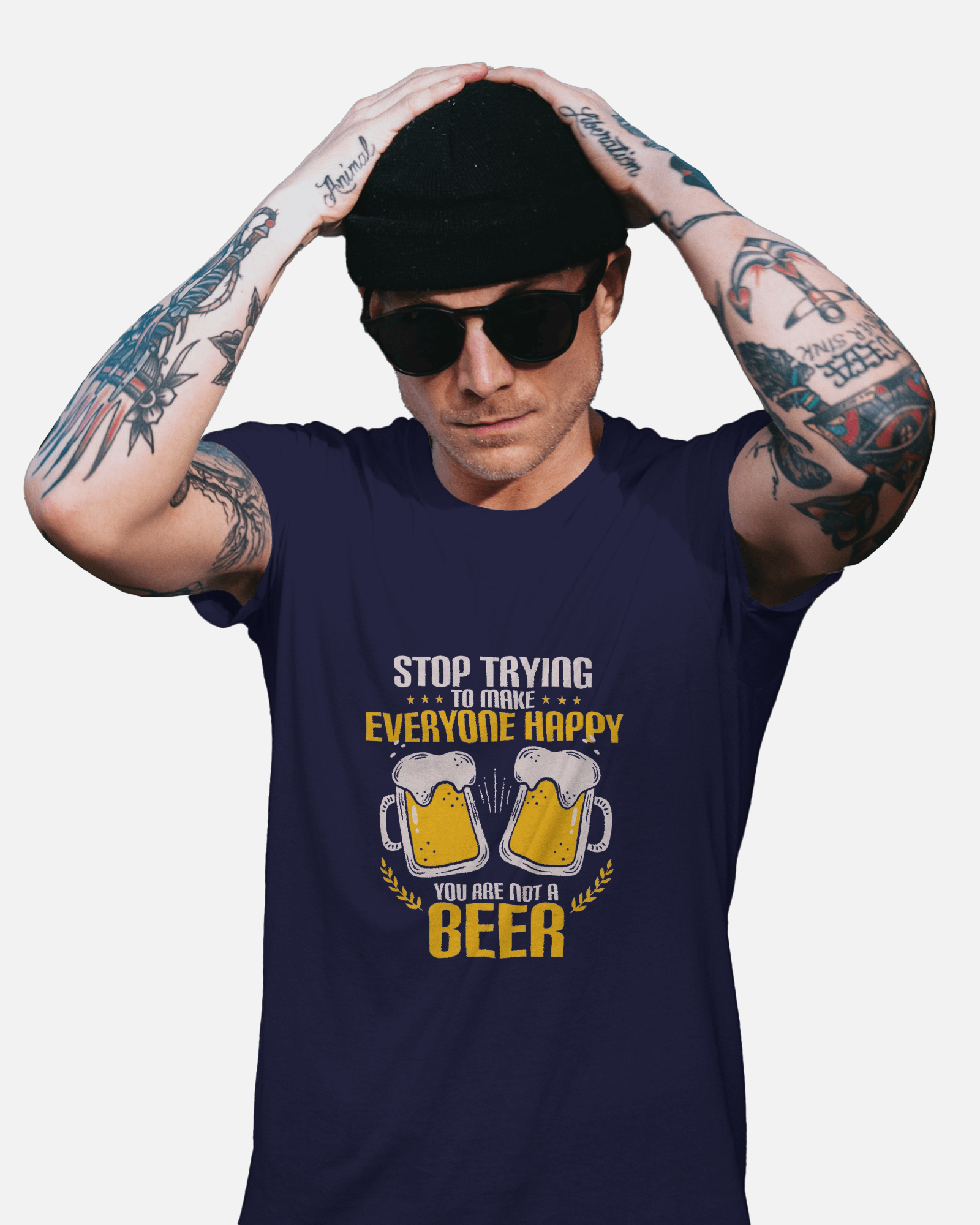 Brew-tifully Sarcastic Men's Classic Crew T-Shirt | Teeyatra | Abstract