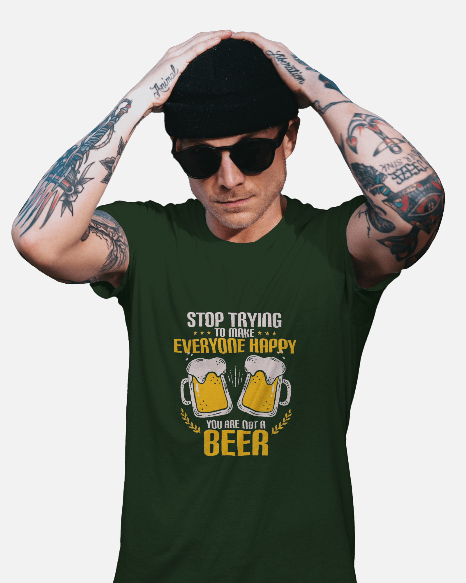 Brew-tifully Sarcastic Men's Classic Crew T-Shirt | Teeyatra | Abstract