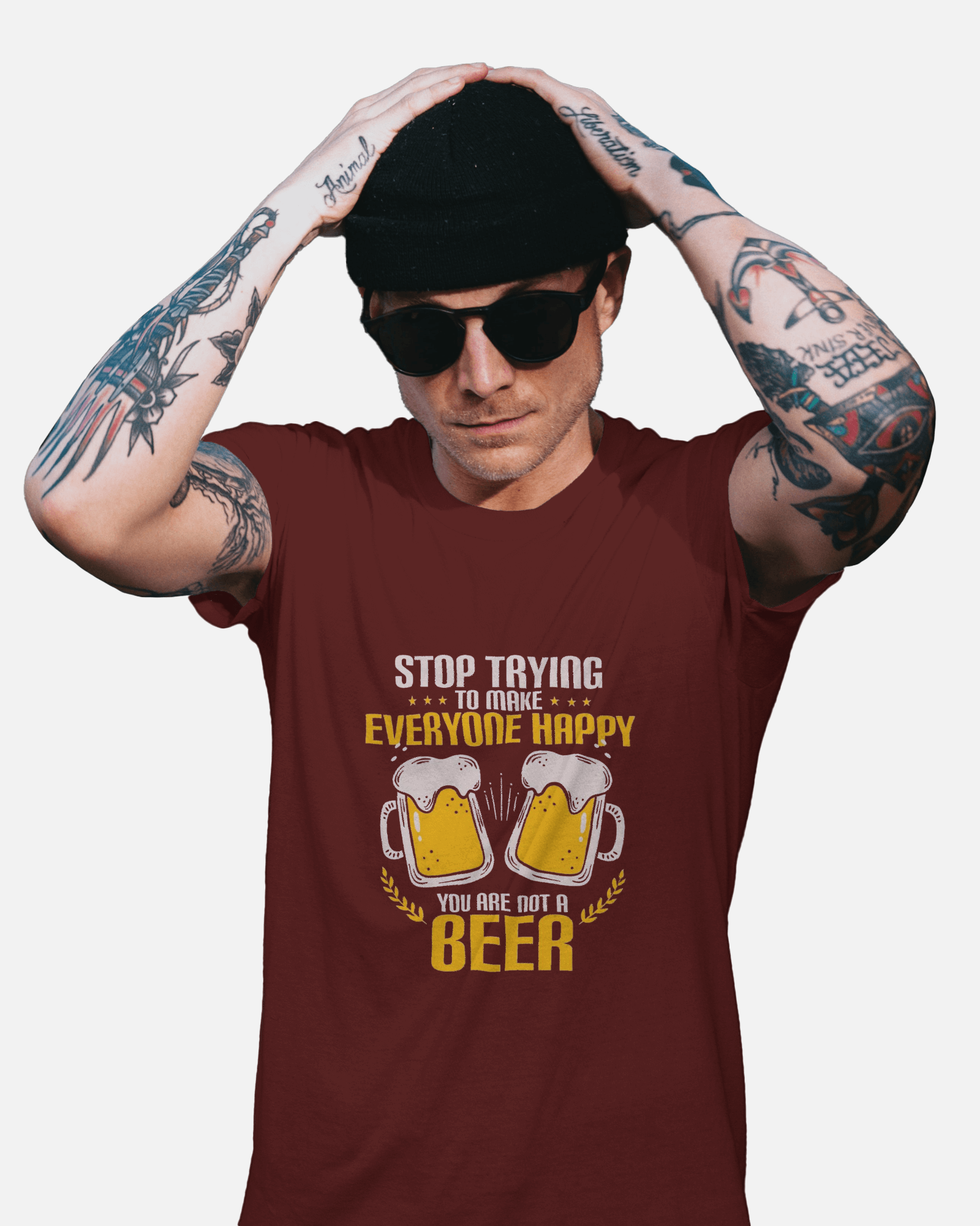 Brew-tifully Sarcastic Men's Classic Crew T-Shirt | Teeyatra | Abstract