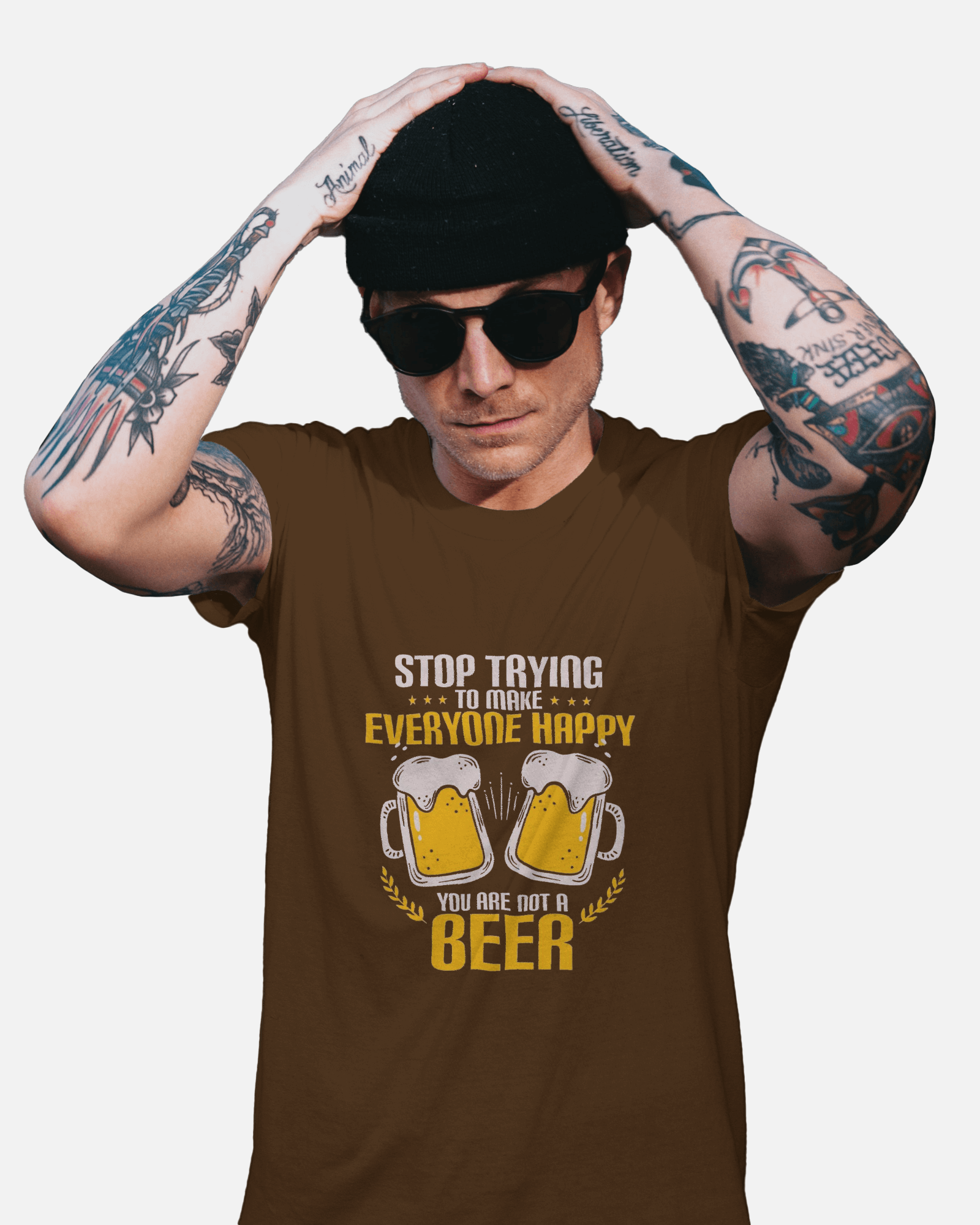 Brew-tifully Sarcastic Men's Classic Crew T-Shirt | Teeyatra | Abstract