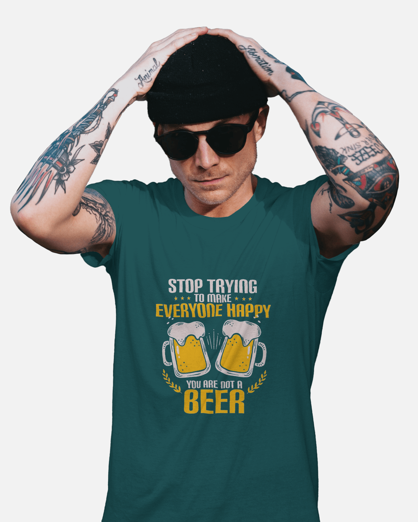 Brew-tifully Sarcastic Men's Classic Crew T-Shirt | Teeyatra | Abstract