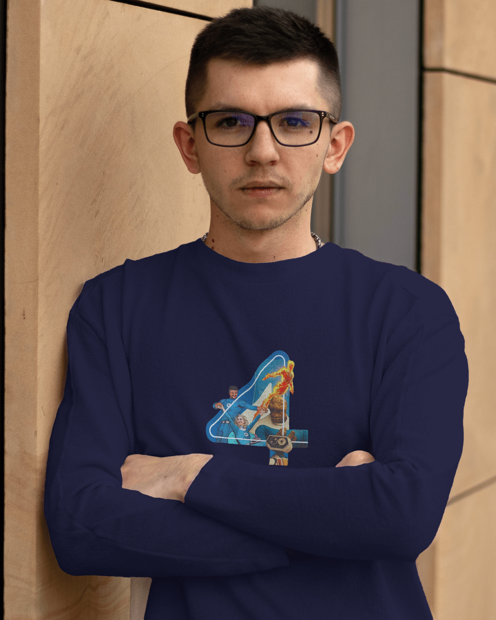 Marvel's Fantastic Four Team-Up Men's Full Sleeve T-Shirt | Teeyatra