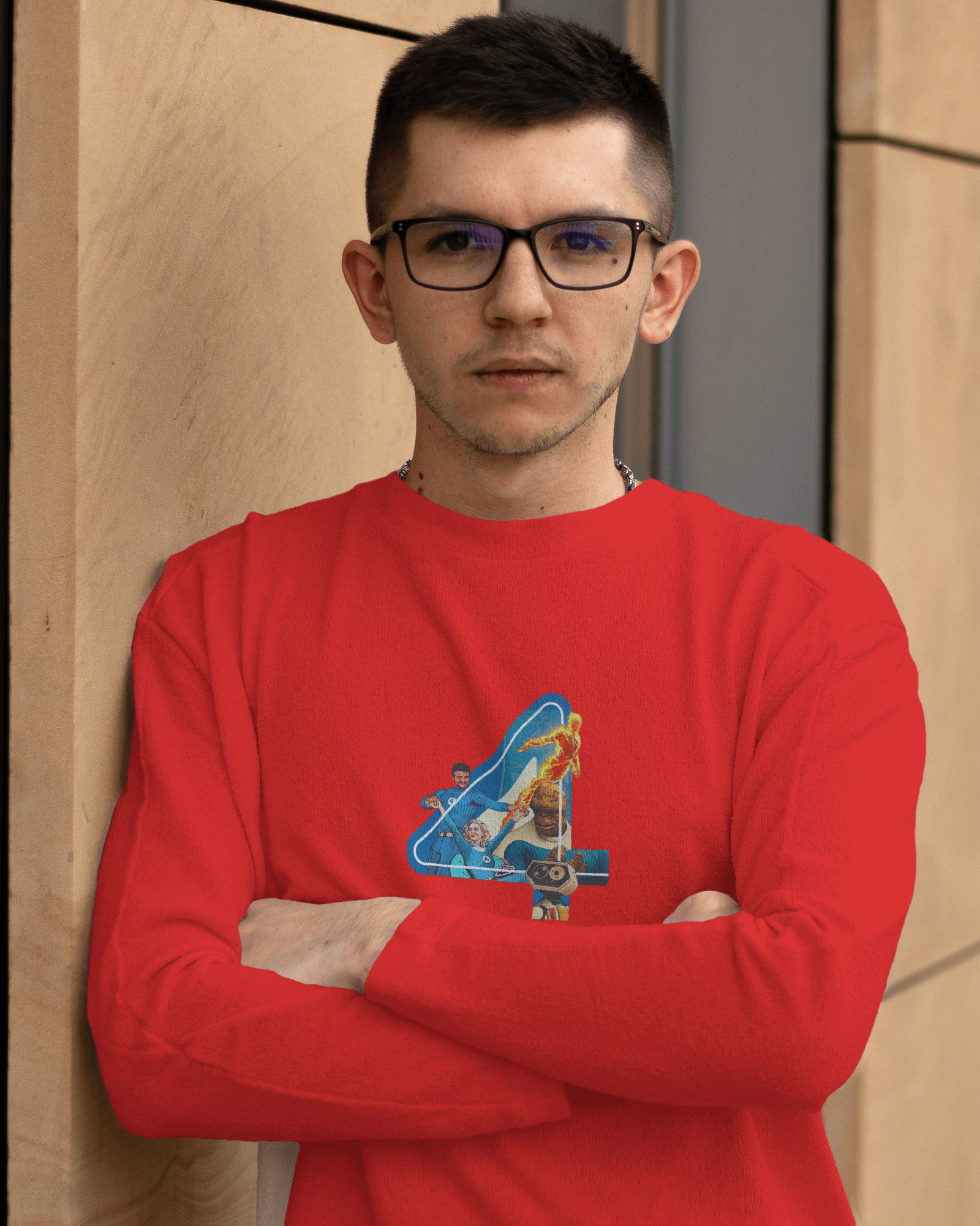 Marvel's Fantastic Four Team-Up Men's Full Sleeve T-Shirt | Teeyatra
