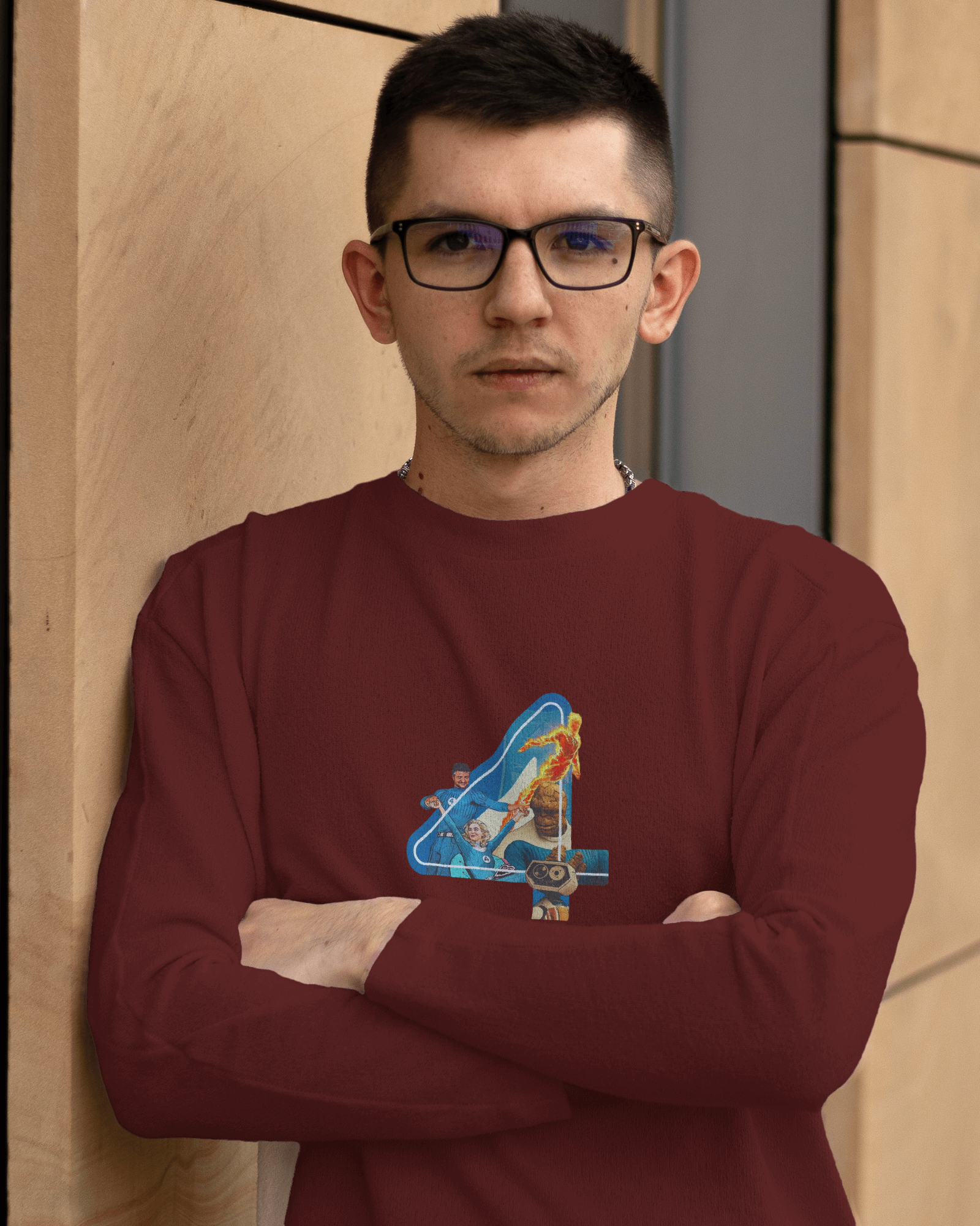 Marvel's Fantastic Four Team-Up Men's Full Sleeve T-Shirt | Teeyatra