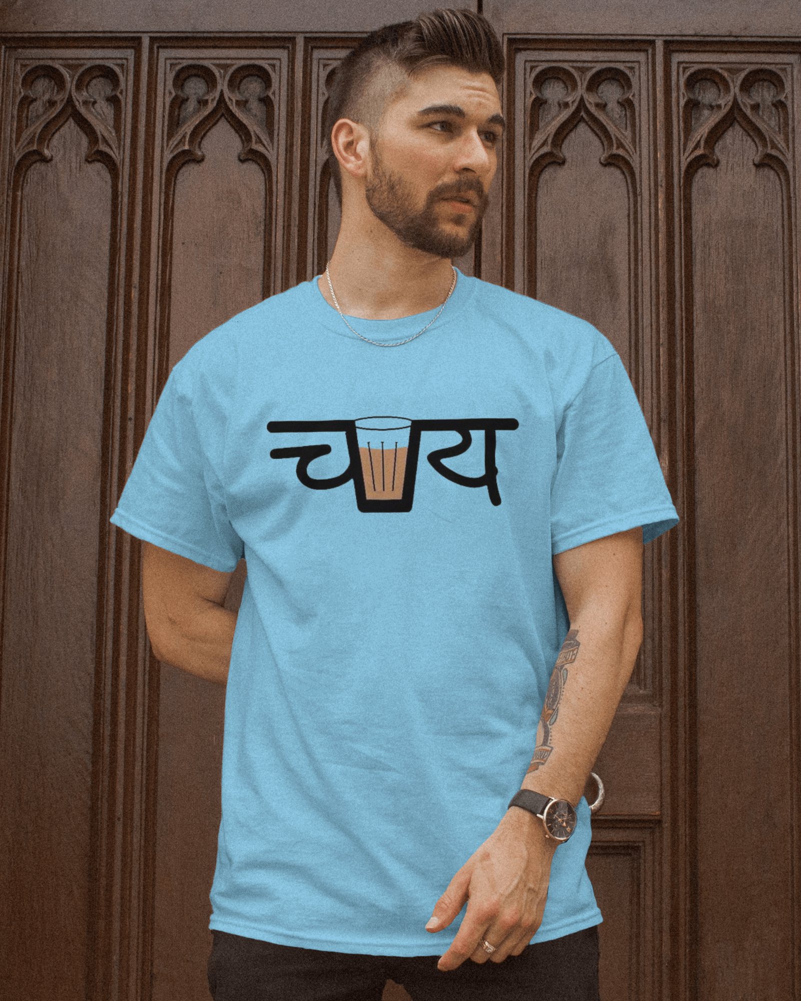 Life is Brew-tiful with Chai Men's Classic Crew T-Shirt | Teeyatra | Abstract