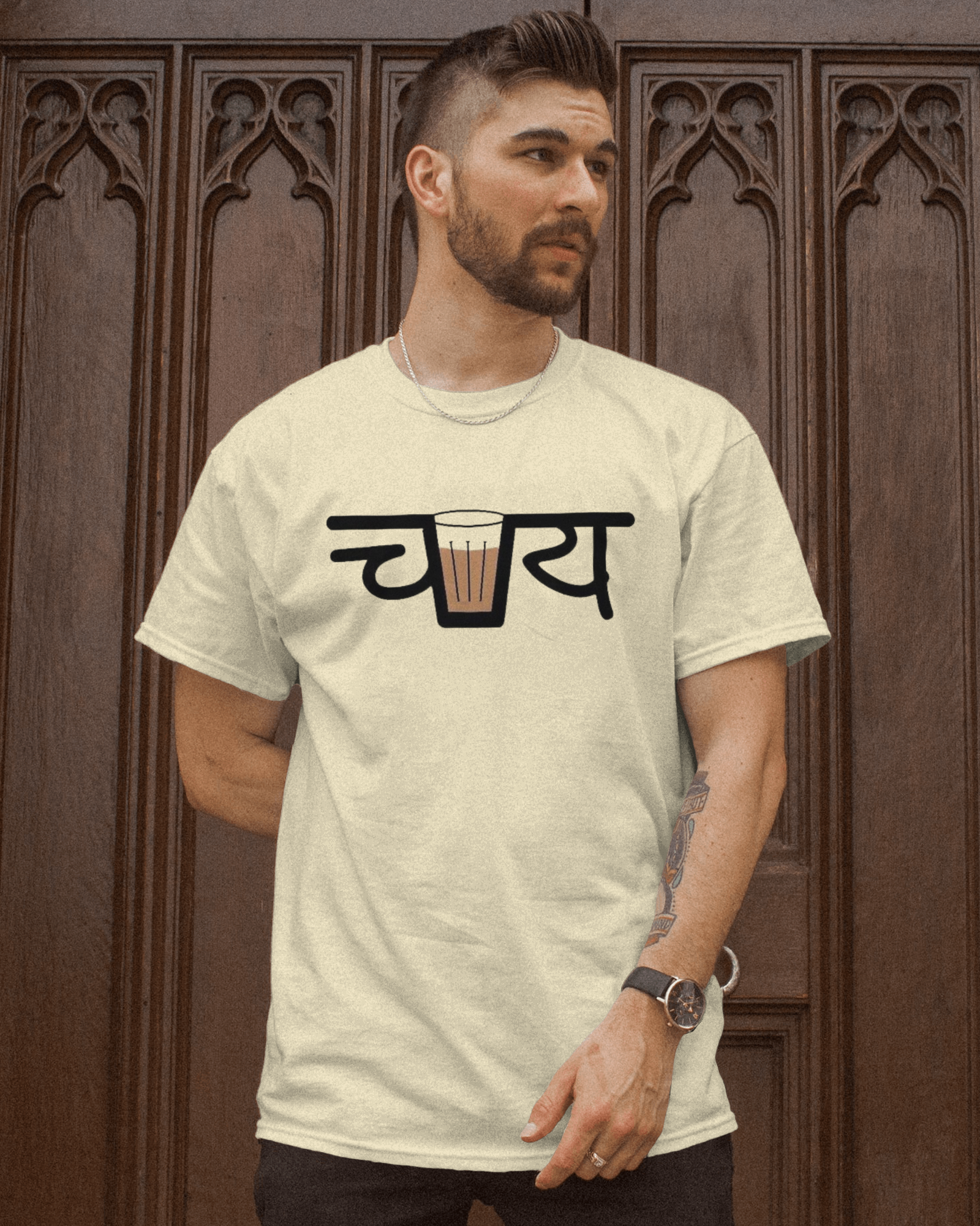 Life is Brew-tiful with Chai Men's Classic Crew T-Shirt | Teeyatra | Abstract