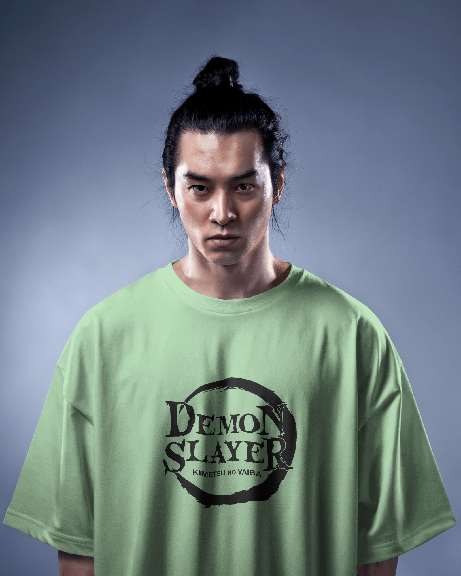 Tanjiro Kamado Men's Terry Oversized Tee | Demon Slayer  | Teeyatra | Anime