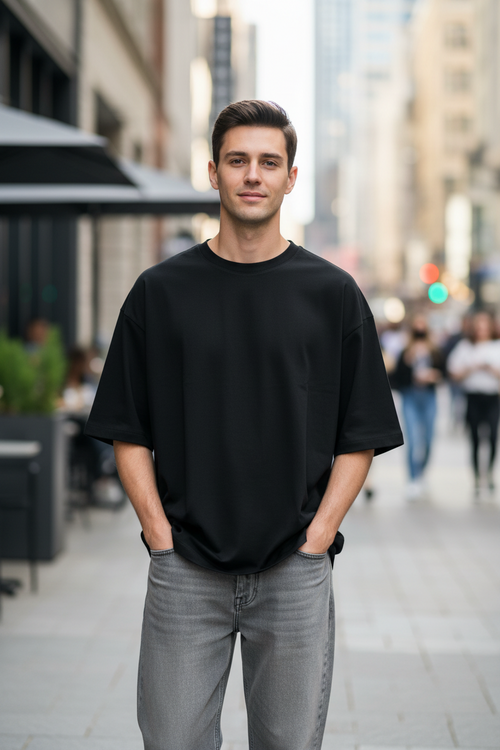 Men’s 240 GSM Oversized French Terry T-Shirt | Heavyweight Streetwear Tee - TEEYATRA