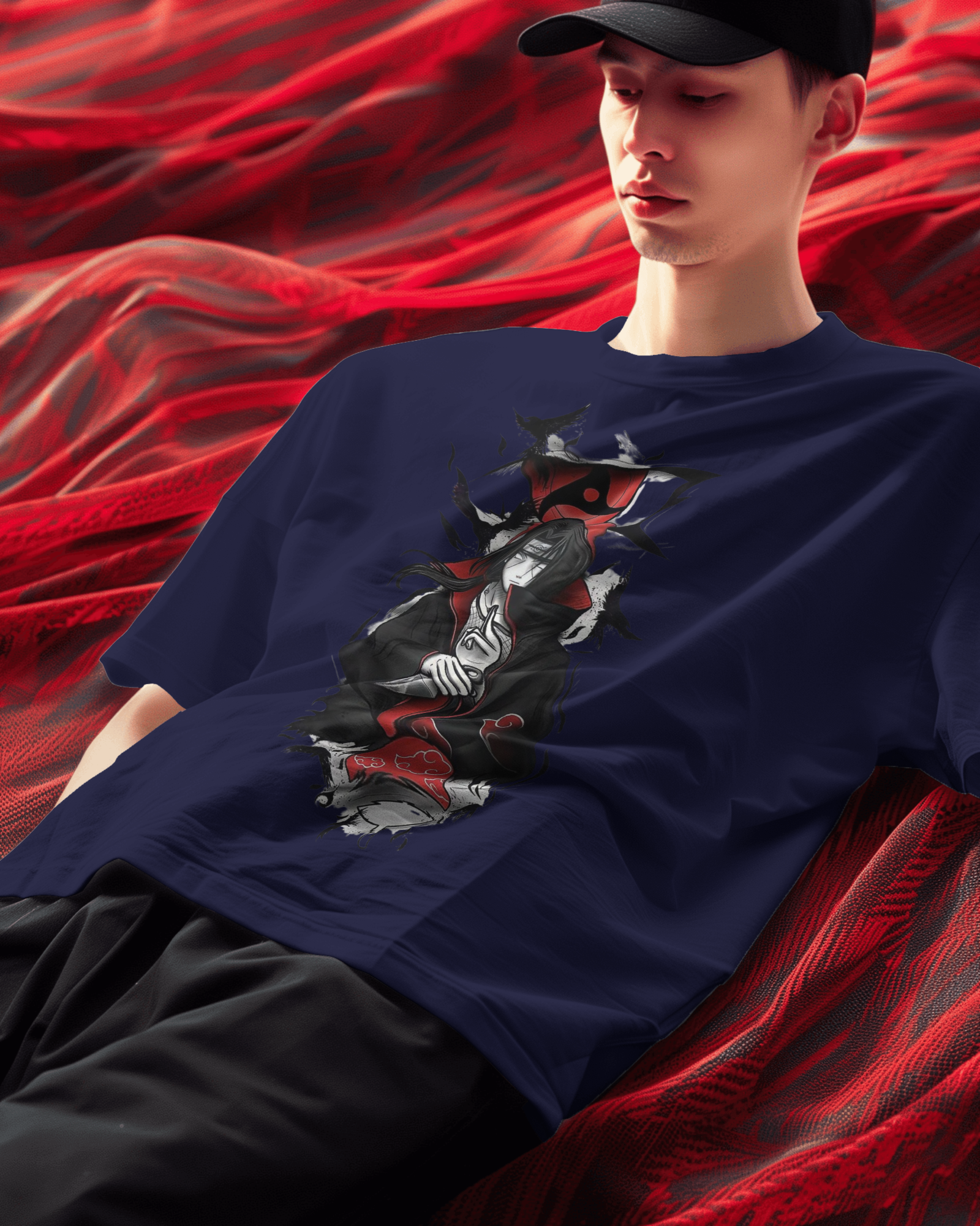 Akatsuki Itachi Uchiha Fan Unisex Oversized Classic T-shirt | Teeyatra | Anime