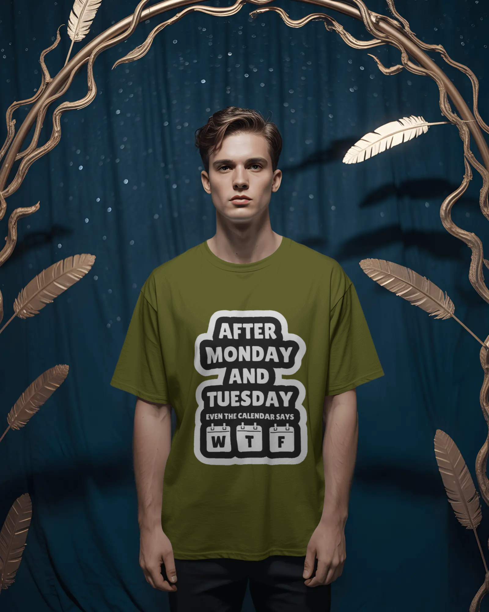 Humorous Work Week Men's Classic Crew T-Shirt | Teeyatra | Abstract