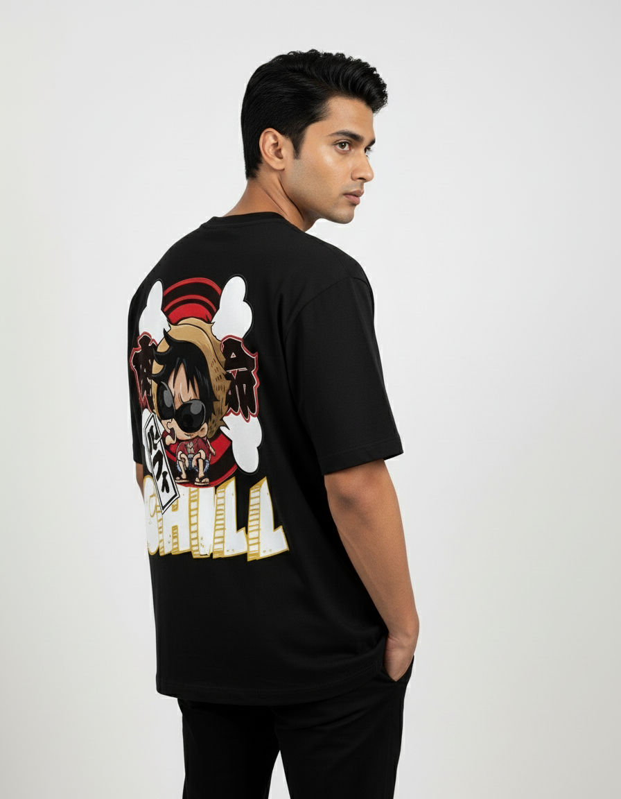Luffy "Chill" Edition - One Piece | Premium Oversized Streetwear T-Shirt