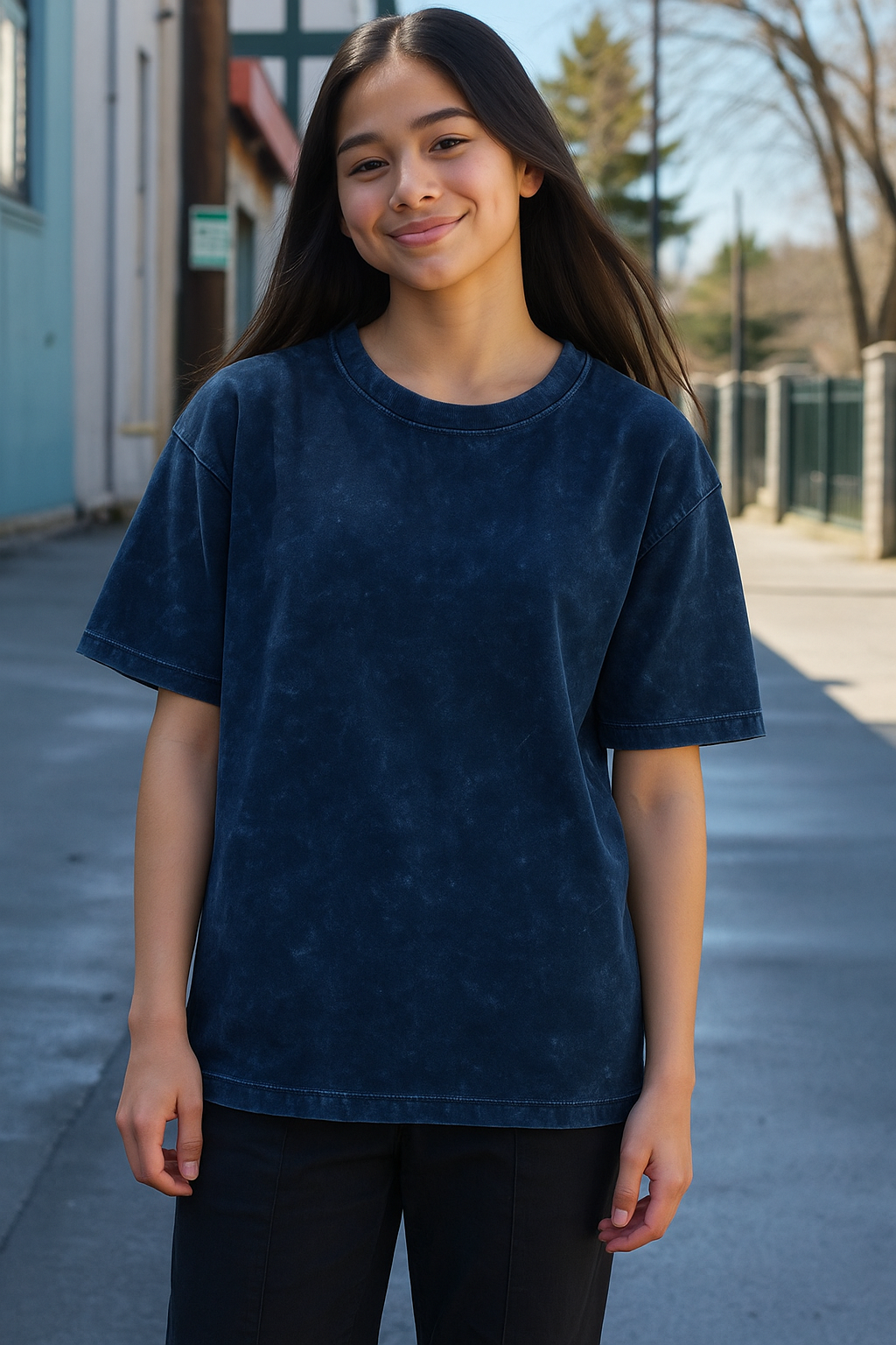 Starry Night Umbreon Ladies Acid Washed Oversized Tee | Teeyatra | Anime | Cartoon