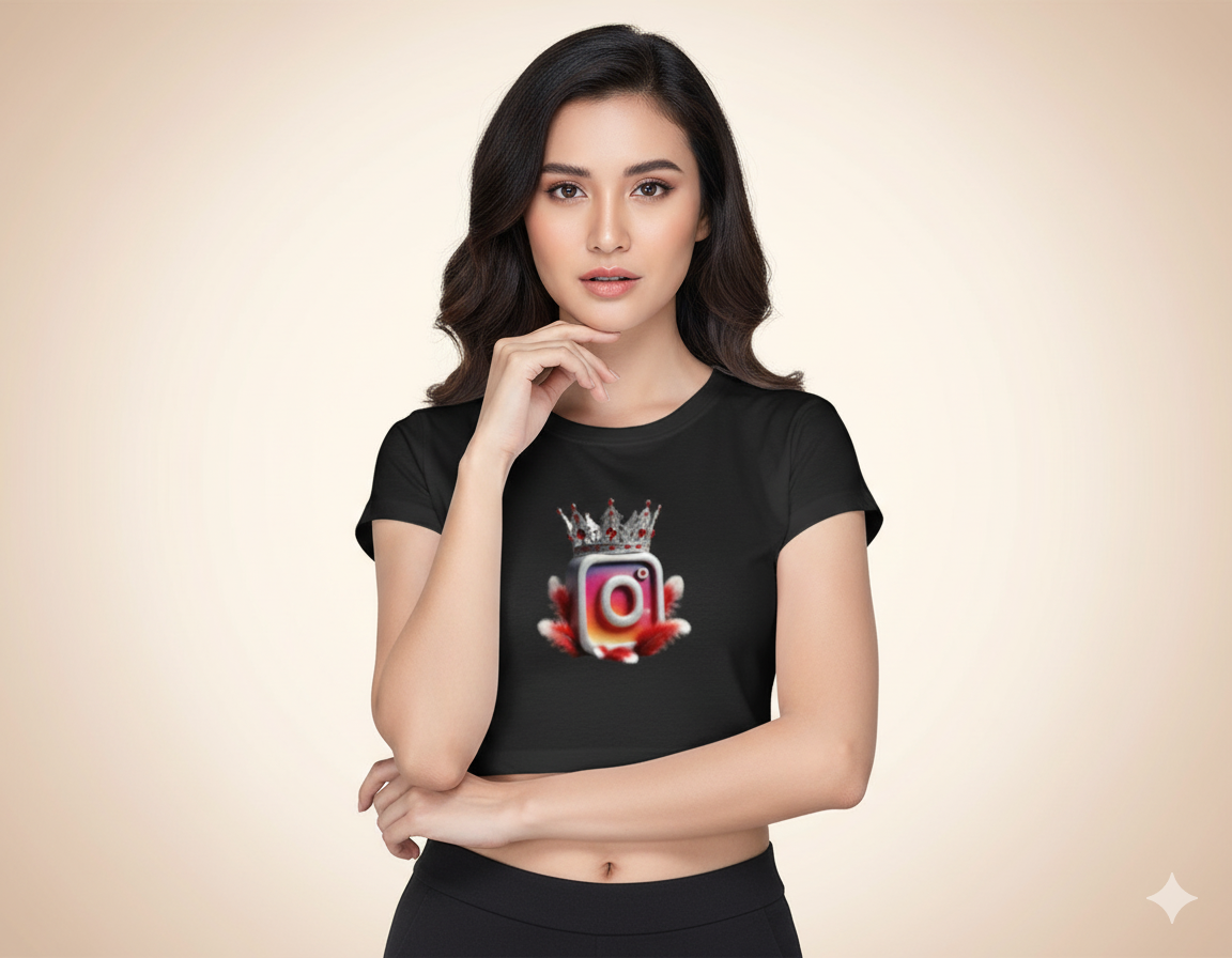 Insta Queen Crop Top | Teeyatra | Abatract