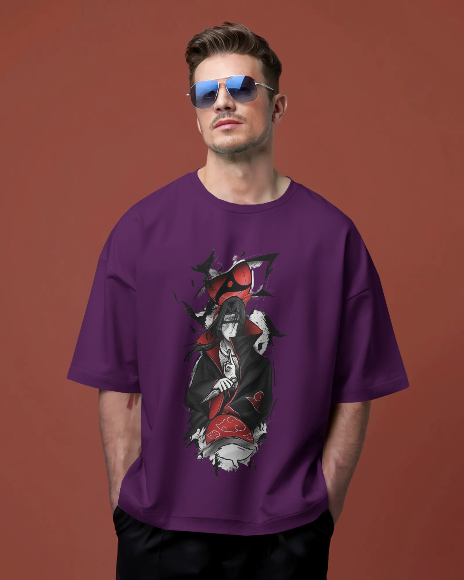 Akatsuki Itachi Uchiha Fan Unisex Oversized Classic T-shirt | Teeyatra | Anime