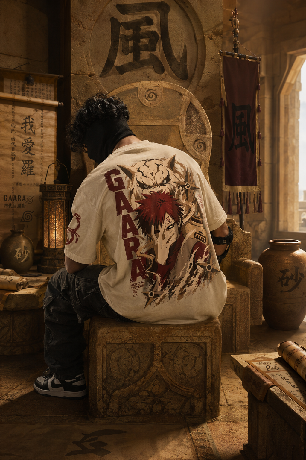 Teeyatra Gaara Desert Guardian Oversized T-Shirt | Naruto Edition