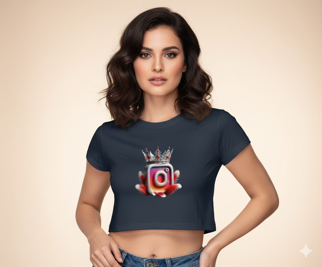 Insta Queen Crop Top | Teeyatra | Abatract