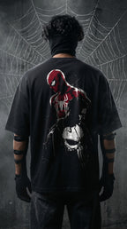 Teeyatra Spider-Punisher Fusion Oversized T-Shirt | 240 GSM French Terry | Premium Streetwear Drop