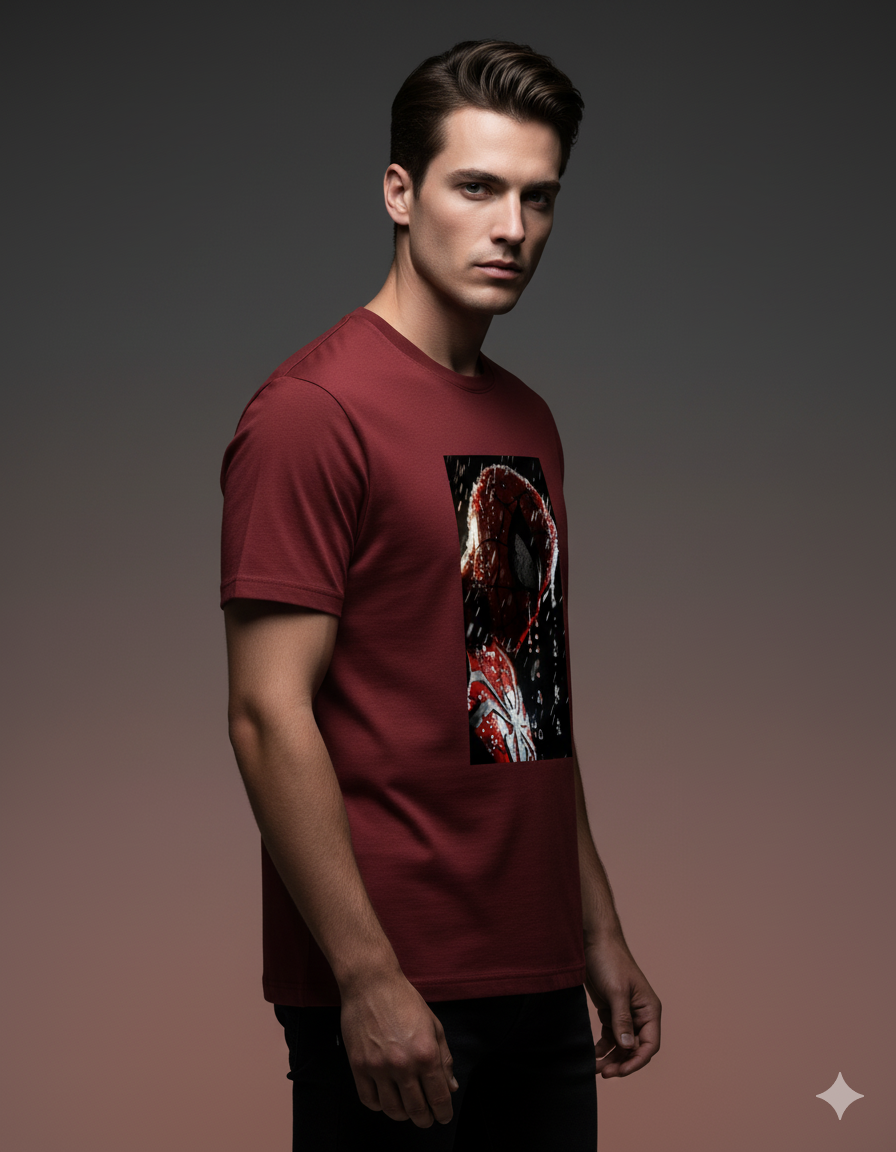 "Rainy Day Hero" Spider-Man Marvel Men's Basic T-Shirt | Teeyatra