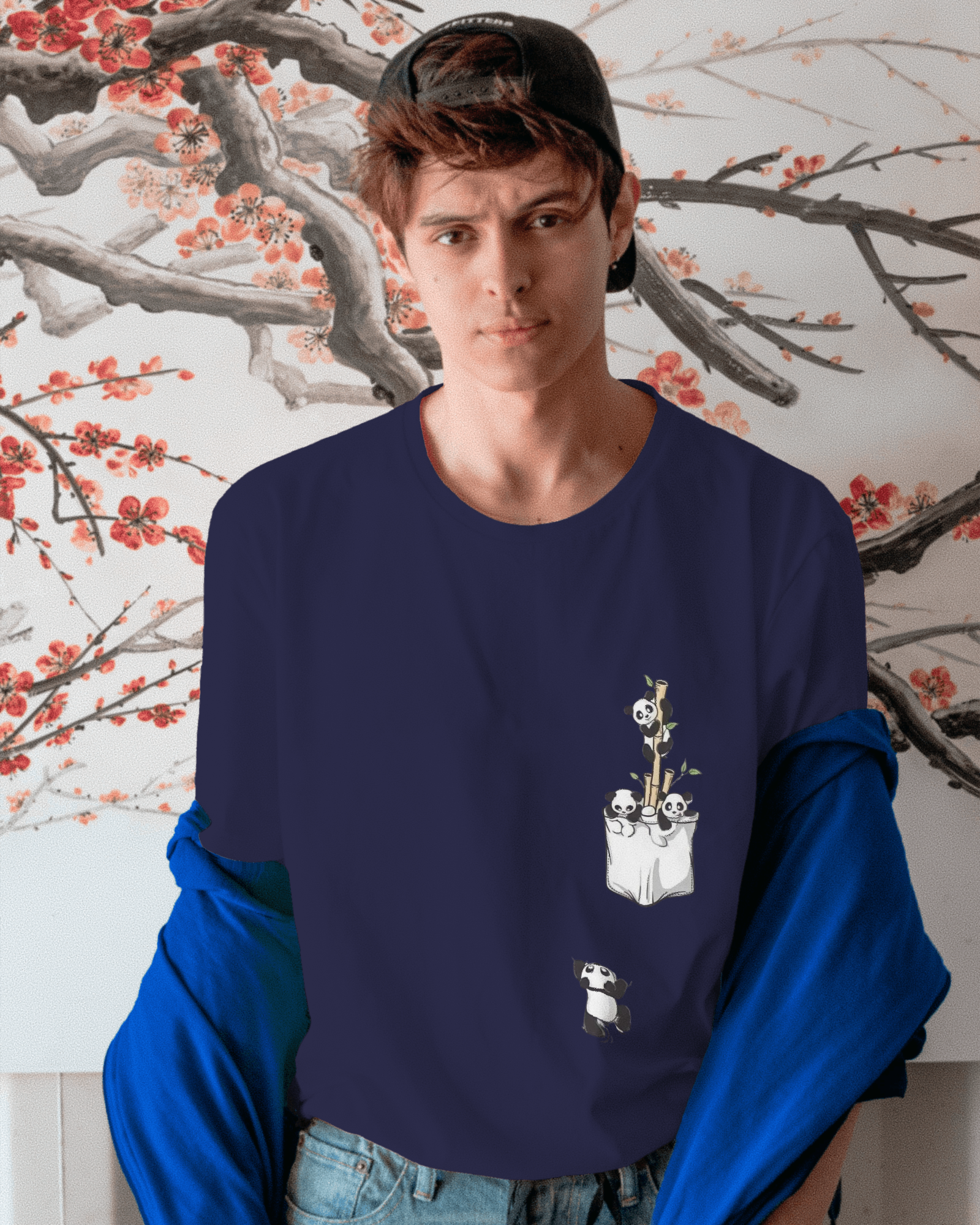 The Great Escape Cartoon Panda Men's Full Sleeve T-Shirt | Teeyatra