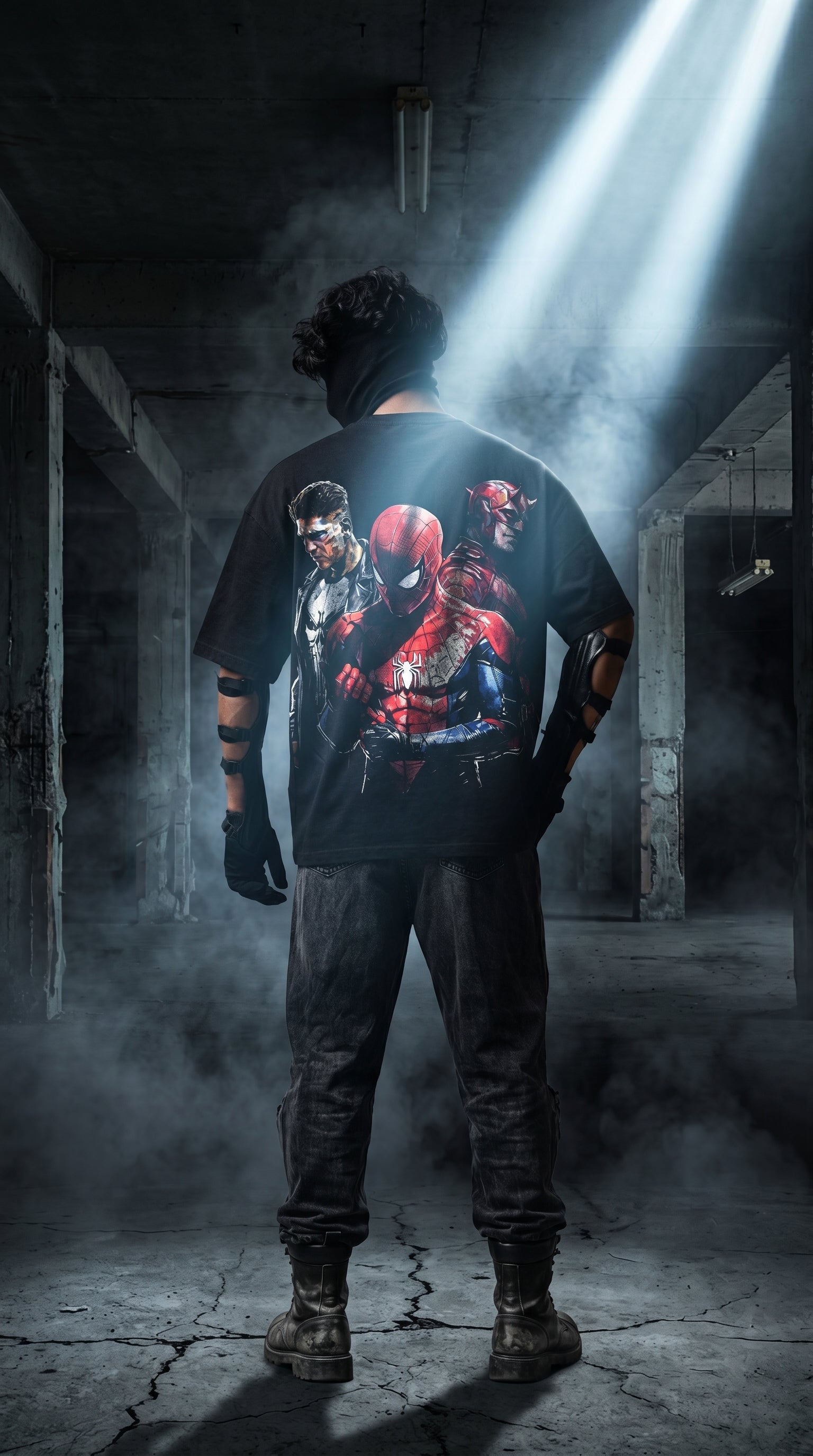 Teeyatra Spider Trinity Oversized T-Shirt