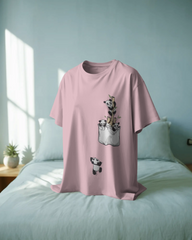 The Great Escape Panda Ladies Oversized Classic T-shirt | Teeyatra | Cartoon