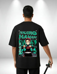 Demon Slayer Tanjiro Kamado Anime Men's Oversized T-Shirt | Teeyatra