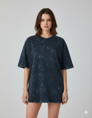 Gojo Satoru Limitless Ladies Acid Washed Oversized Tee | Teeyatra | Anime