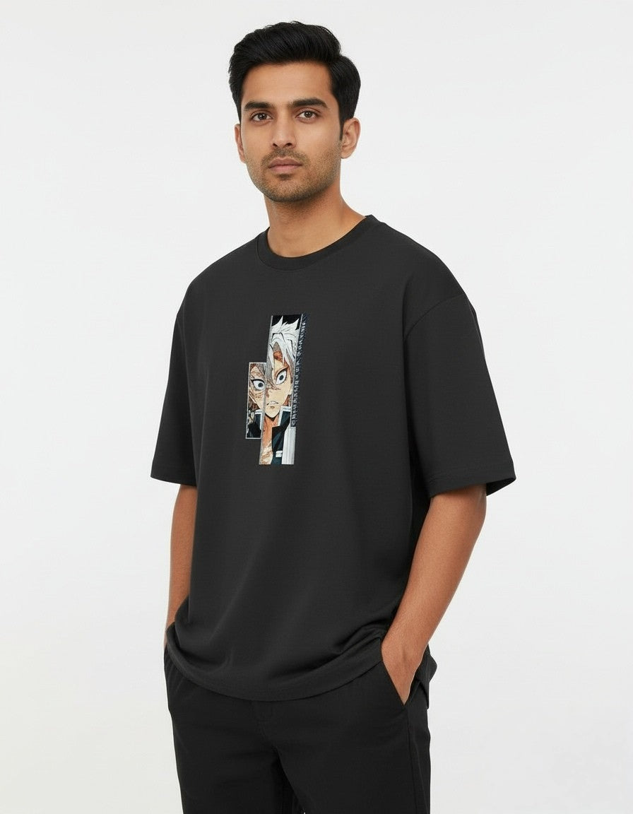 Demon Slayer Sanemi Shinazugawa Men's Oversized T-Shirt | Teeyatra | Anime