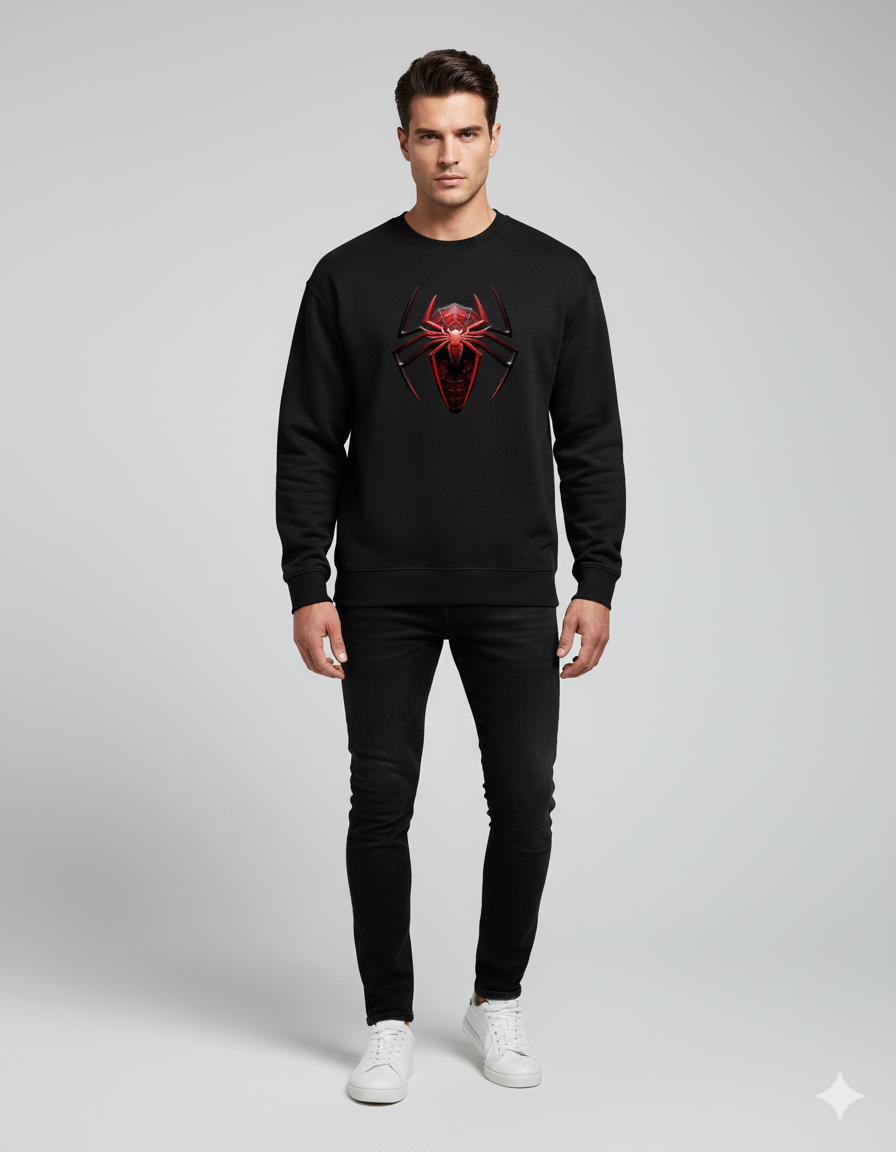 Spider-Man Miles Morales Black Men's Sweatshirt | Teeyatra | Marvel