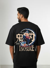 Demon Slayer Inosuke Anime Men's Oversized T-Shirt | Teeyatra