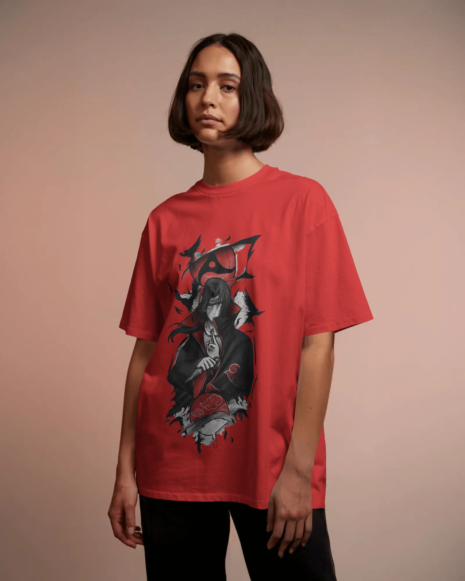 Akatsuki Itachi Uchiha Fan Unisex Oversized Classic T-shirt | Teeyatra | Anime