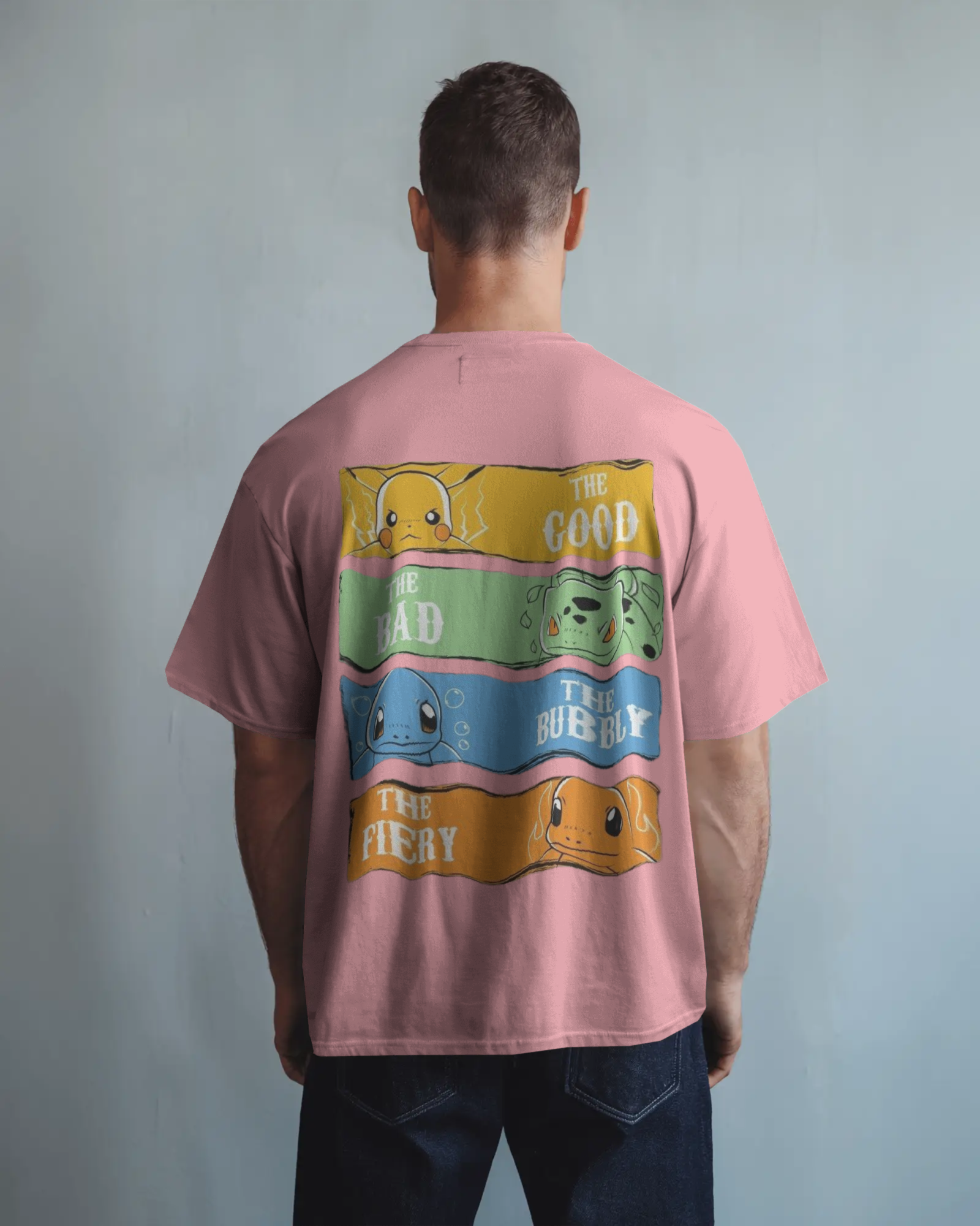 The Four Elements Pokémon Anime Men's Terry Oversized Tee | Teeyatra