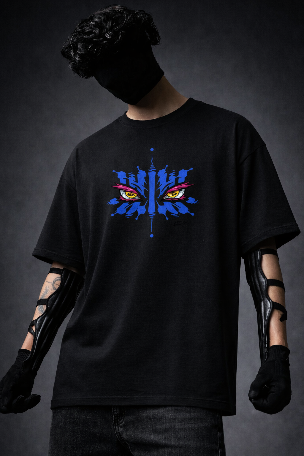Teeyatra Demon Moons Akaza Oversized 240 GSM Tee