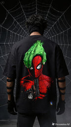 Teeyatra Spider-Hulk Rage Oversized T-Shirt | 240 GSM French Terry | Premium Streetwear