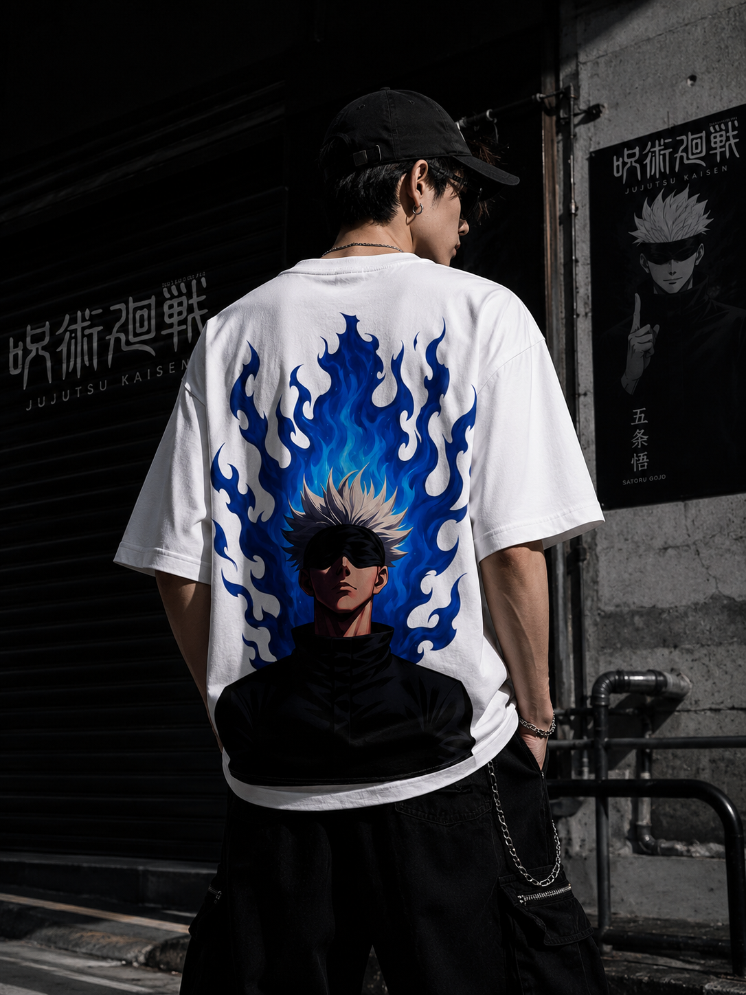 Teeyatra Gojo Infinity Flame Oversized T-Shirt
