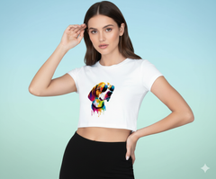 Shades & Paws Crop Top | Teeyatra | Abstract