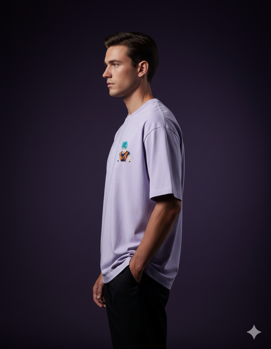 Split Power Super Saiyan Men's  Oversized Classic T-shirt | Teeyatra | Anime
