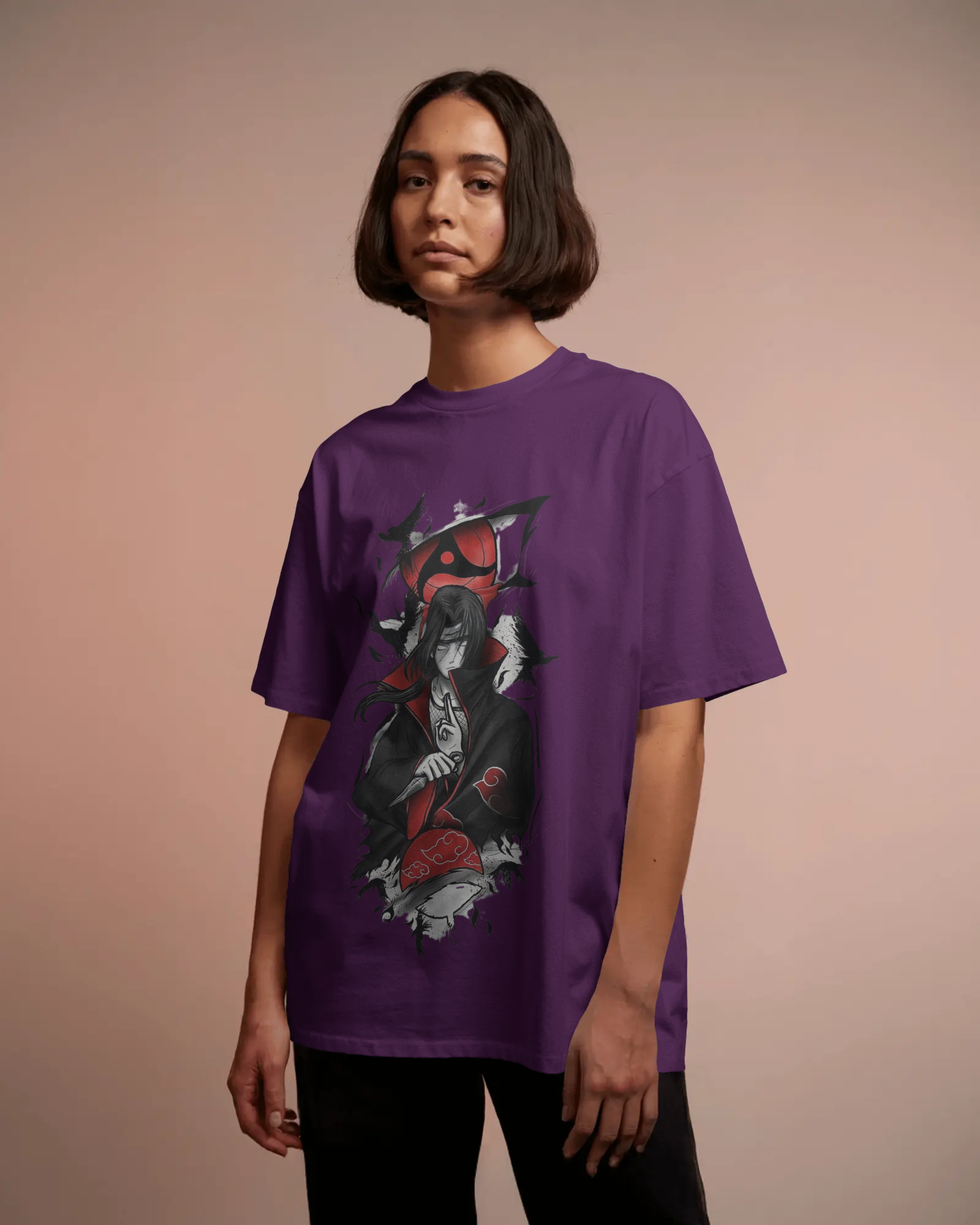 Akatsuki Itachi Uchiha Fan Unisex Oversized Classic T-shirt | Teeyatra | Anime