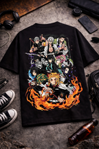 Hashira Unleashed: The Elite Nine Oversized Graphic Tee