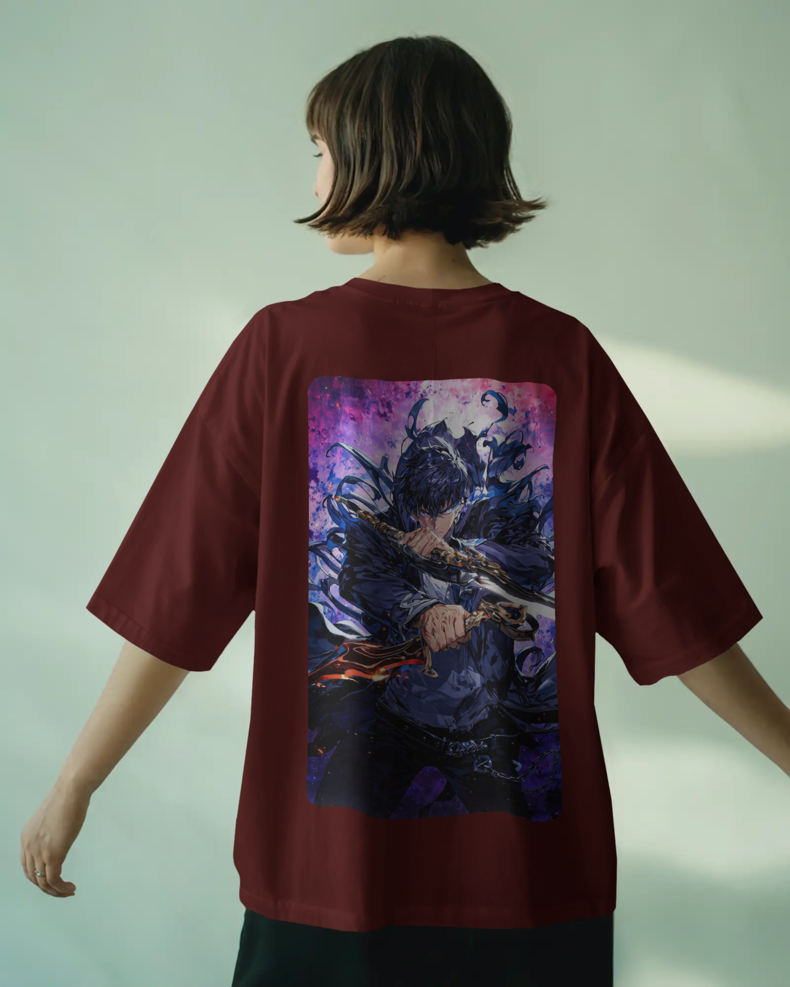 Solo Leveling Sung Jin-woo Ladies Oversized Classic T-shirt | Teeyatra | Anime