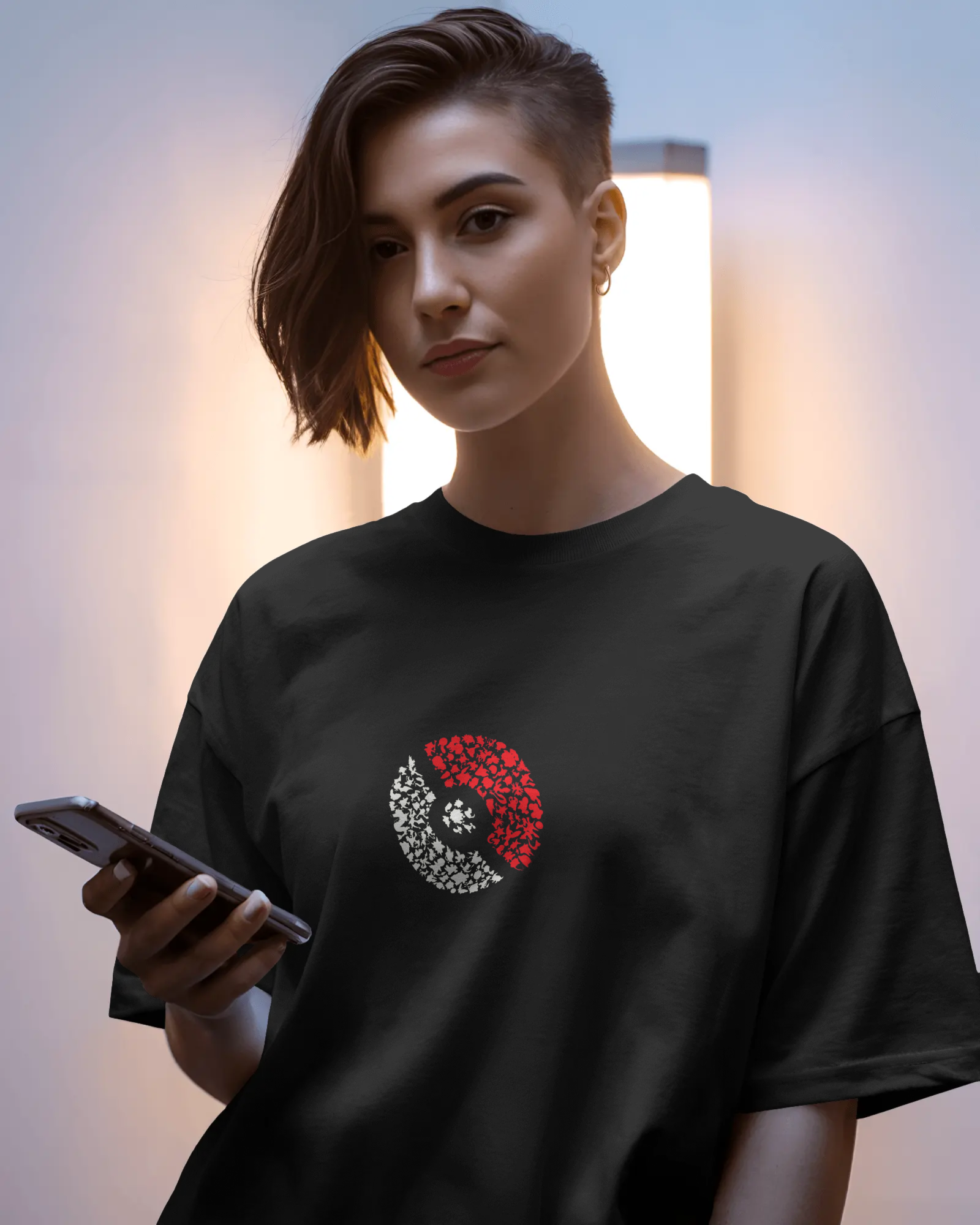 Charmander & Charizard Evolution Ladies Oversized Classic T-shirt | Teeyatra | Anime