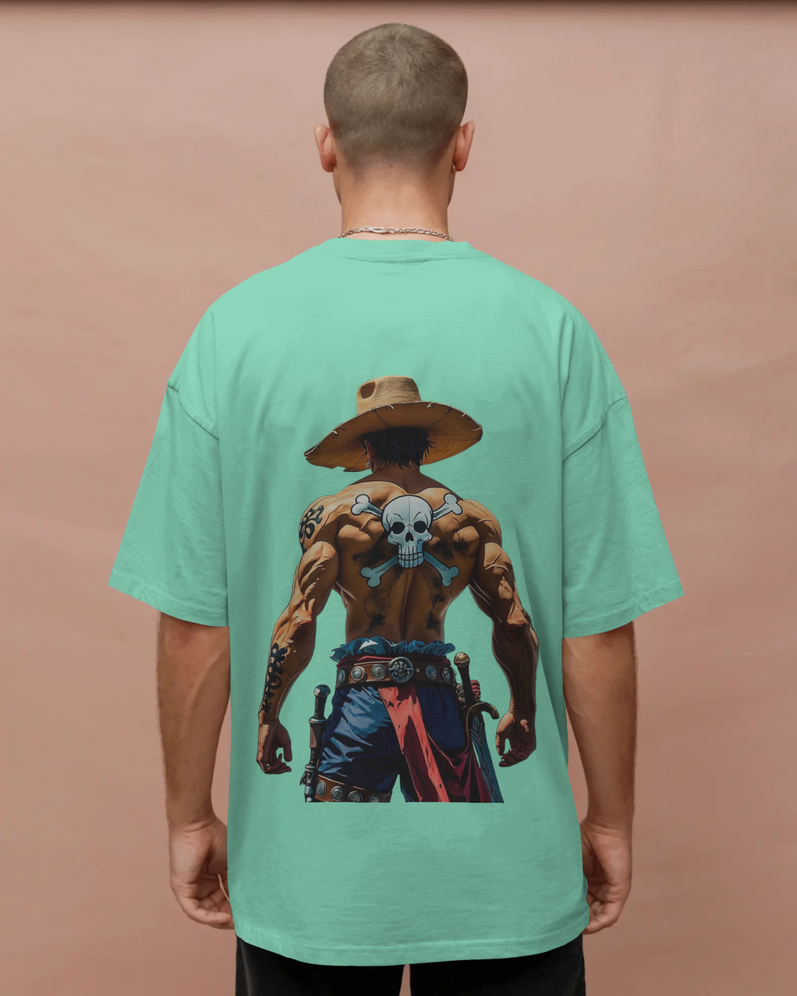 Wild West Cowboy Skull Print Men's Oversized T-Shirt - Vintage Western | Teeyatra | Anime