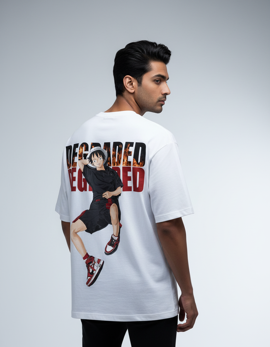 Luffy "King of Pirates" Oversized Graphic T-Shirt – Teeyatra Anime Edition