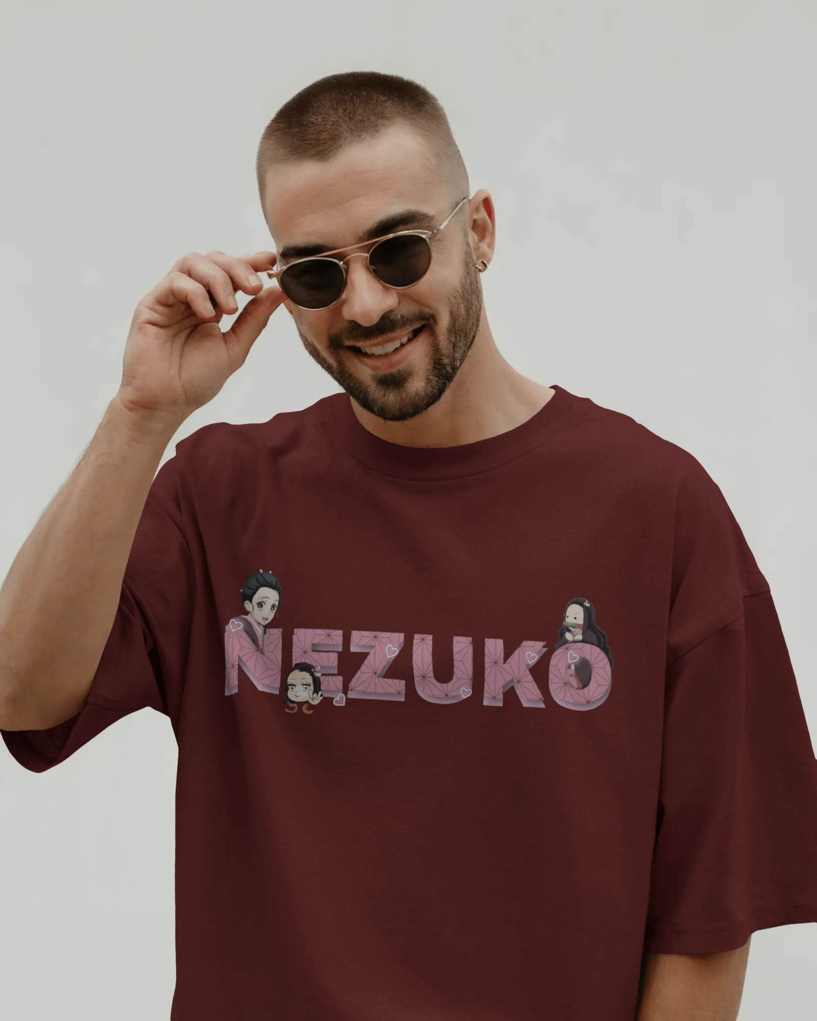 Nezuko Fire Graphic Men's Unisex Oversized Classic T-shirt | Demon Slayer | Anime | Teeyatra