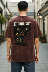 Starry Night Umbreon Men's Acid Washed Oversized Tee | Teeyatra | Anime | Cartoon