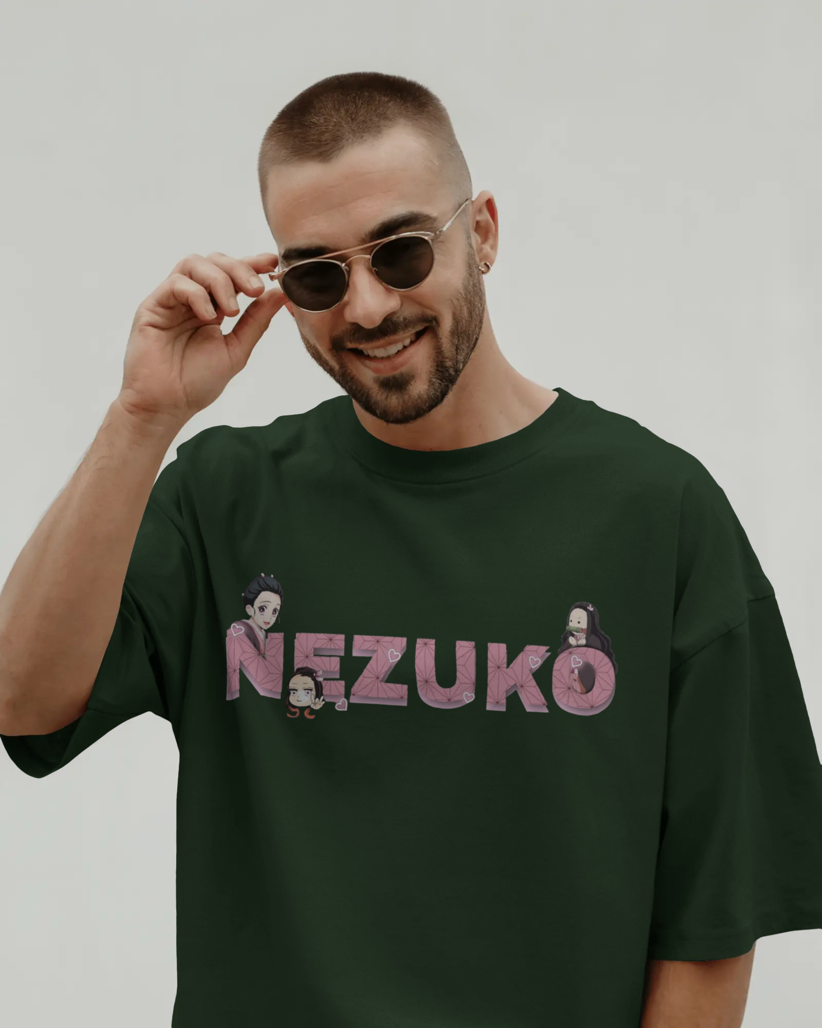 Nezuko Fire Graphic Men's Unisex Oversized Classic T-shirt | Demon Slayer | Anime | Teeyatra