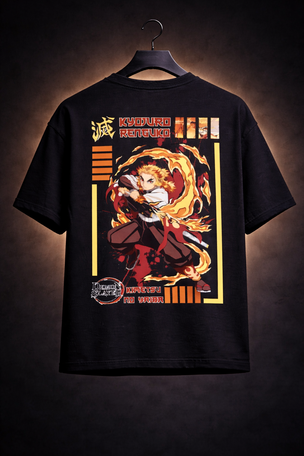 Teeyatra Flame Hashira Rengoku Oversized 240 GSM Tee